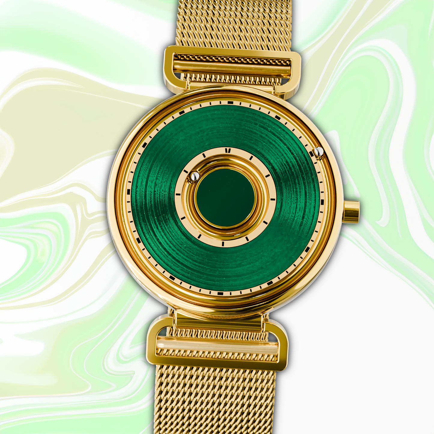 Bella Gold Green Bracelet en maille or