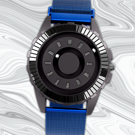Crystal Black bracelet en maille bleu