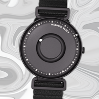Fusion Black bracelet magnétique en cuir noir