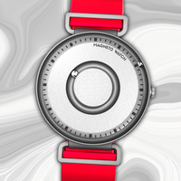 Fusion Silver bracelet silicone rouge