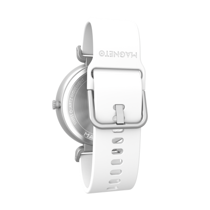 Fusion Silver bracelet silicone blanc