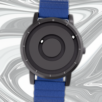 Jupiter Black bracelet magnétique en cuir bleu