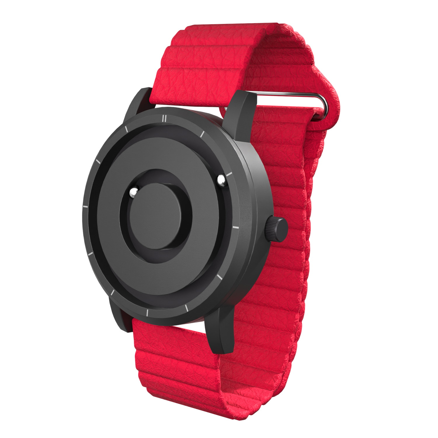 Jupiter Black synthetic leather magnetic red