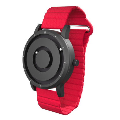 Jupiter Black synthetic leather magnetic red