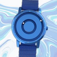 Jupiter Blue bracelet magnétique en cuir bleu