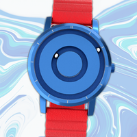Jupiter Blue bracelet magnétique en cuir rouge