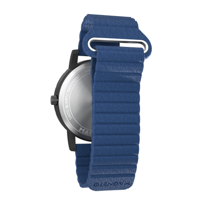 Komet Black synthetic leather magnetic blue