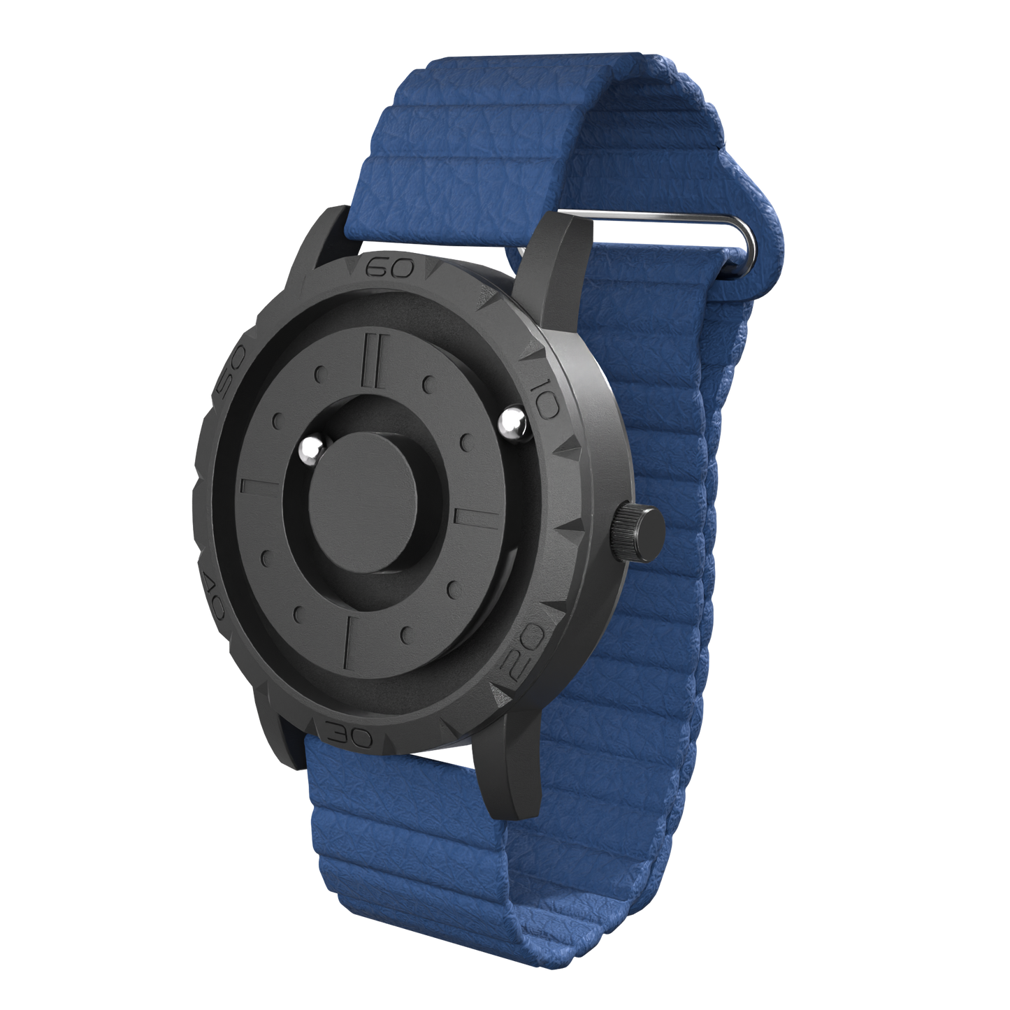 Komet Black synthetic leather magnetic blue