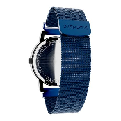 Magneto-Watch-Maschenarmband-Blau-Side