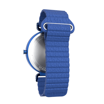 Primus Blue bracelet magnétique en cuir bleu