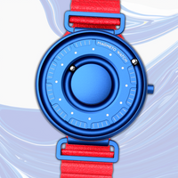 Primus Blue bracelet magnétique en cuir rouge