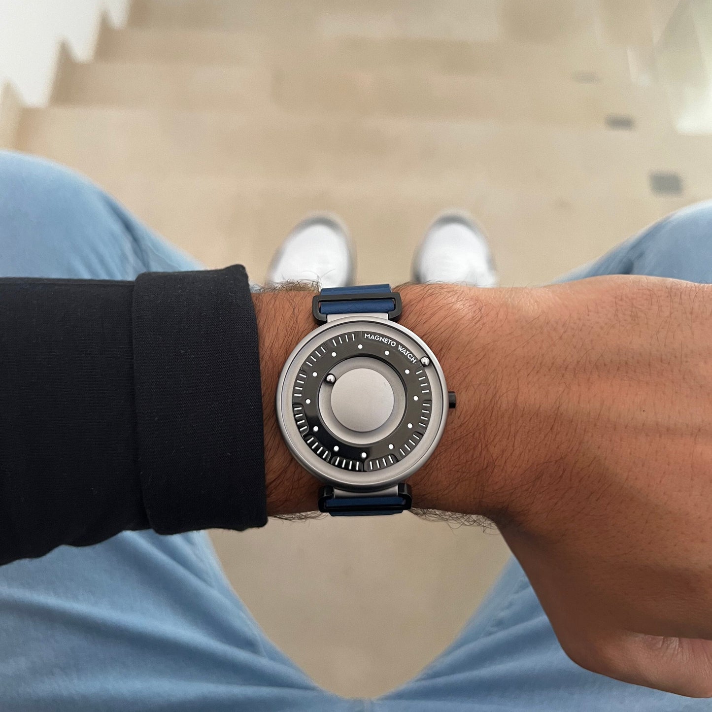 Magneto Watch - Primus Titan Kunstleder Magnetisch Blau - Lifestyle