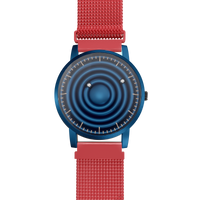 Wave Blue bracelet en maille rouge (avec verre)