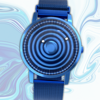 Wave Blue bracelet en maille bleu (avec verre)