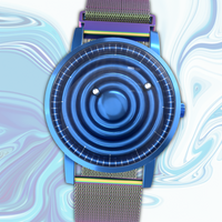Wave Blue bracelet en maille flip-flop (avec verre)