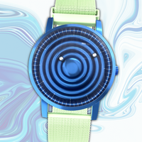 Wave Blue bracelet en maille menthe (avec verre)