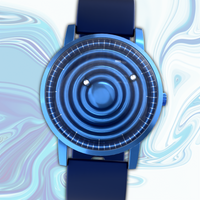 Wave Blue bracelet silicone bleu (avec verre)