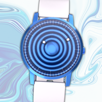 Wave Blue bracelet silicone blanc (avec verre)