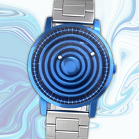 Wave Blue bracelet en acier inoxydable argent (avec verre)
