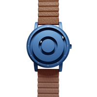 Jupiter Blue bracelet magnétique en cuir brun