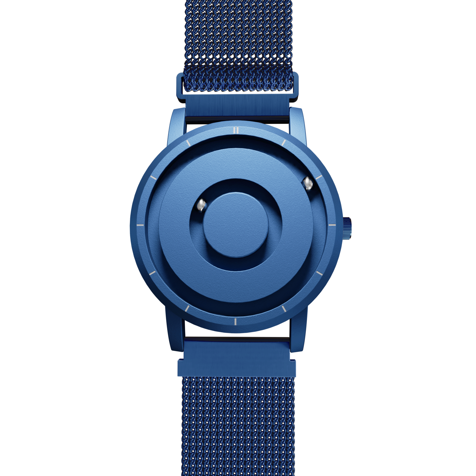 Magneto-Watch-Jupiter-Blue-Maschenarmband-Blau-Front