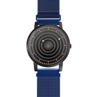 Wave Black bracelet en maille bleu (avec verre)