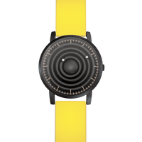 Wave Black bracelet silicone jaune (avec verre)