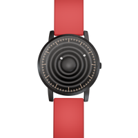 Wave Black bracelet silicone rouge (avec verre)