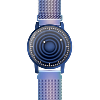 Wave Blue bracelet en maille flip-flop (avec verre)