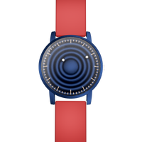 Wave Blue bracelet silicone rouge (avec verre)